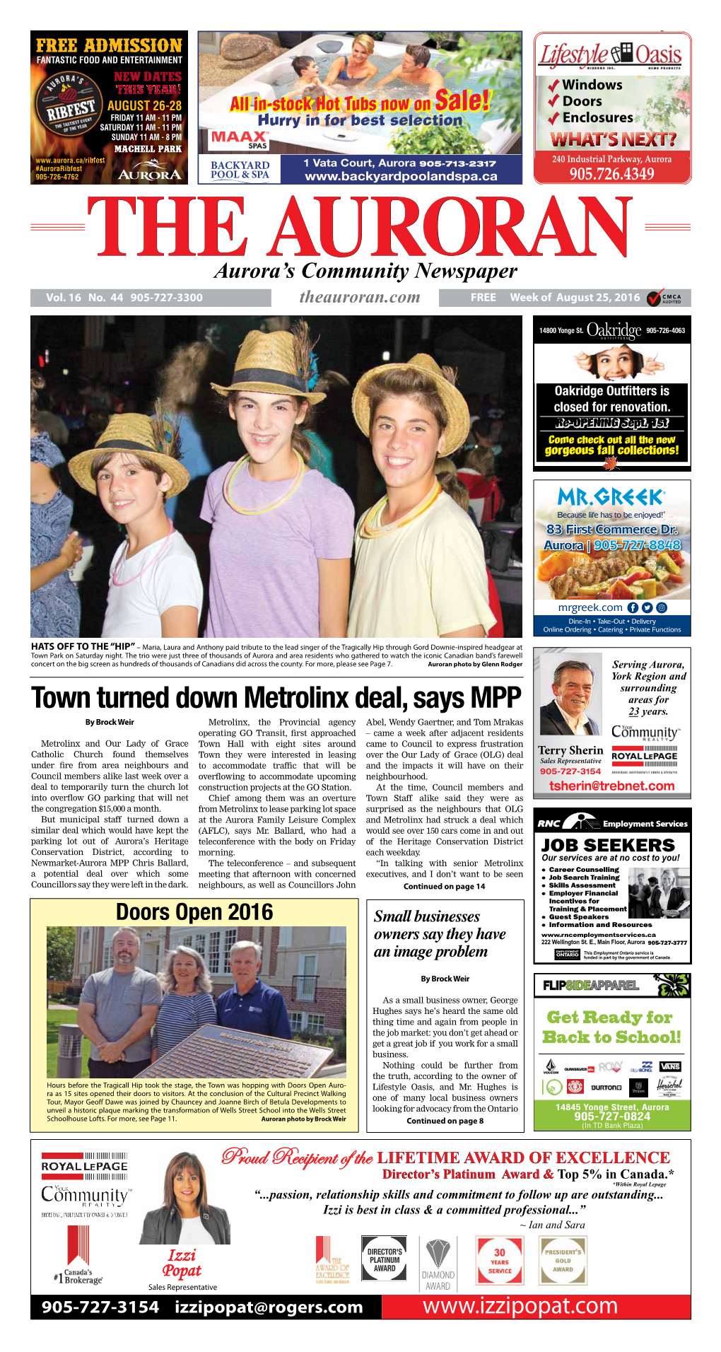 Town Turned Down Metrolinx Deal, Says MPP 23 Years