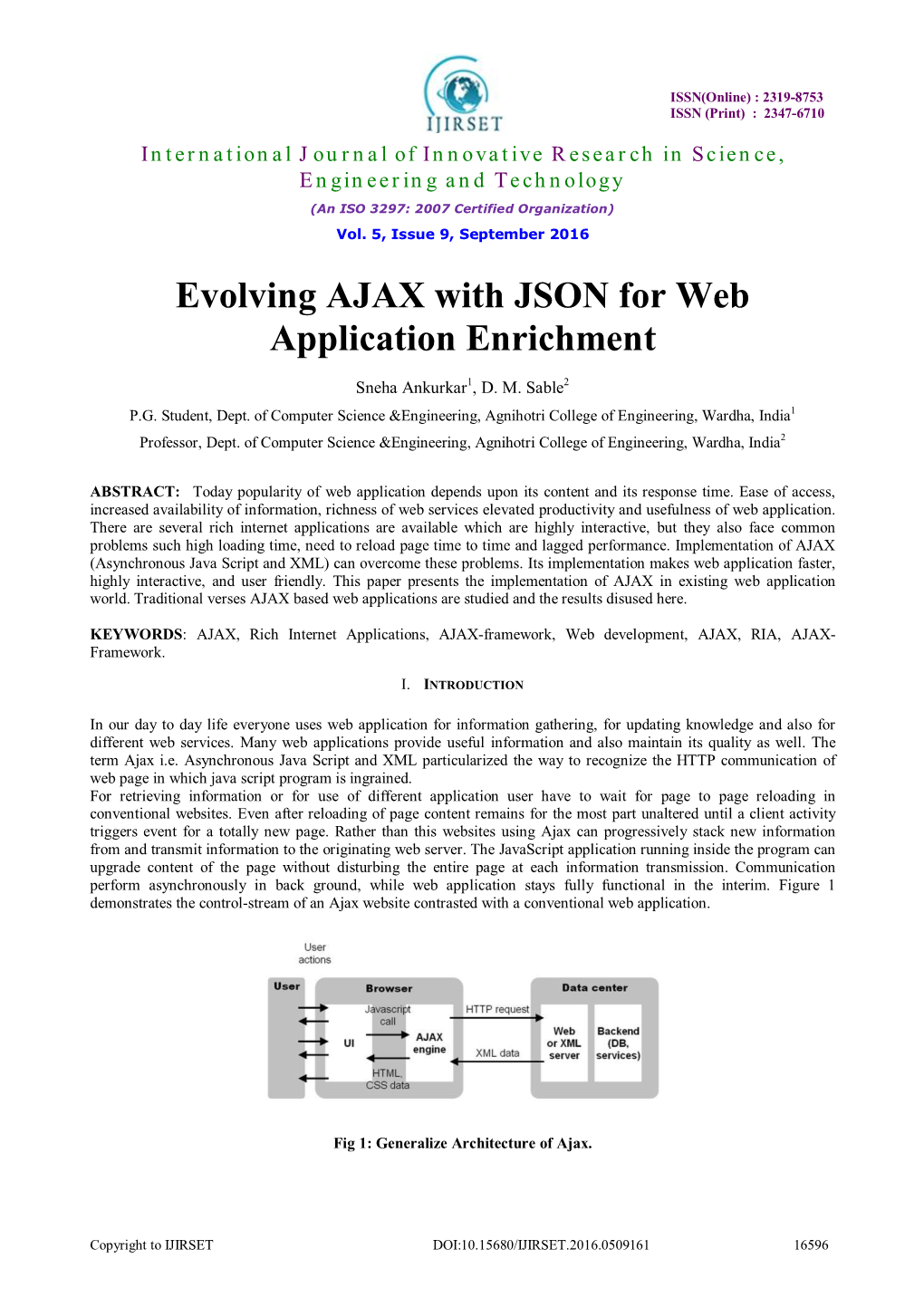 Evolving AJAX with JSON for Web Application Enrichment