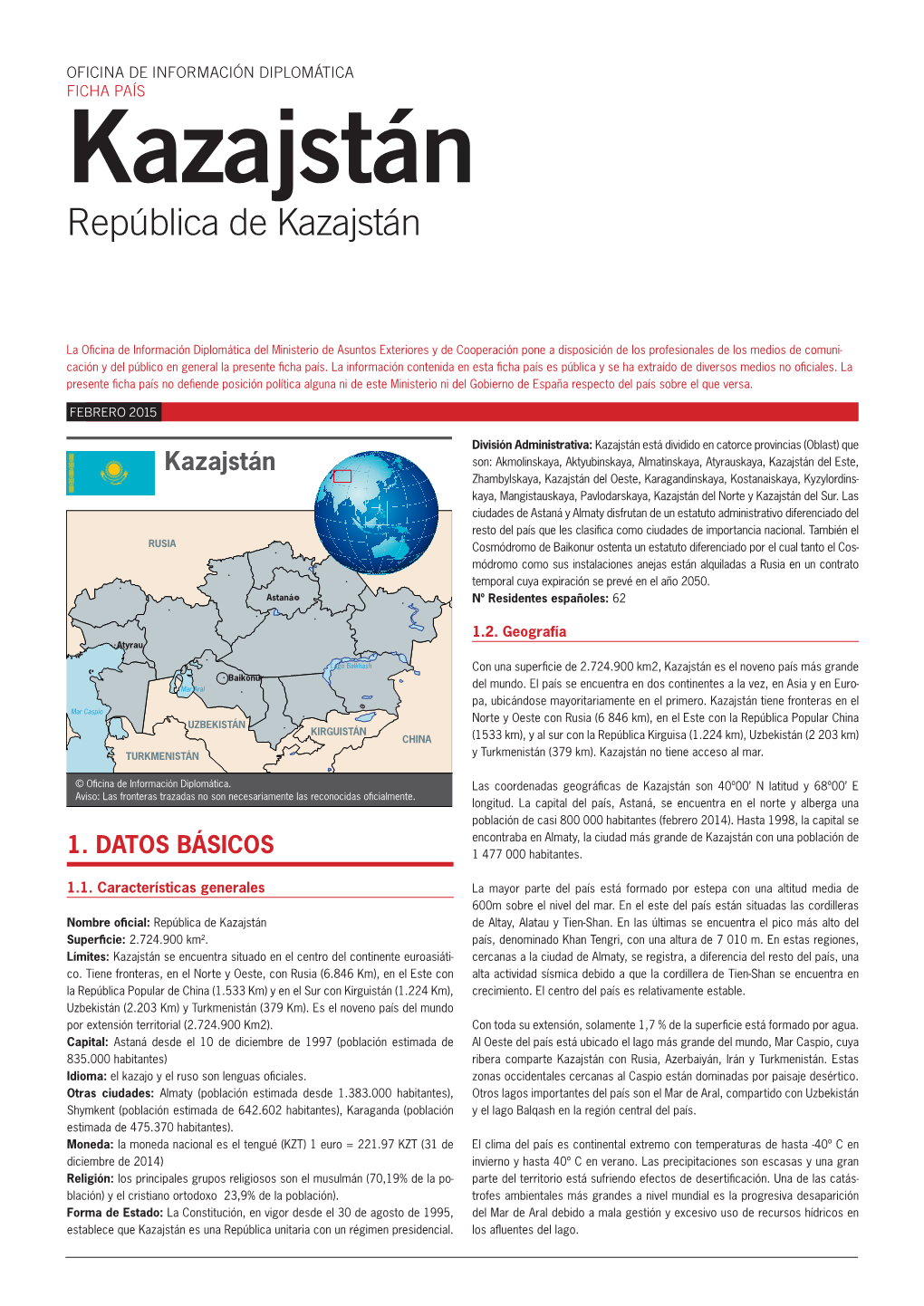 Kazajstán República De Kazajstán