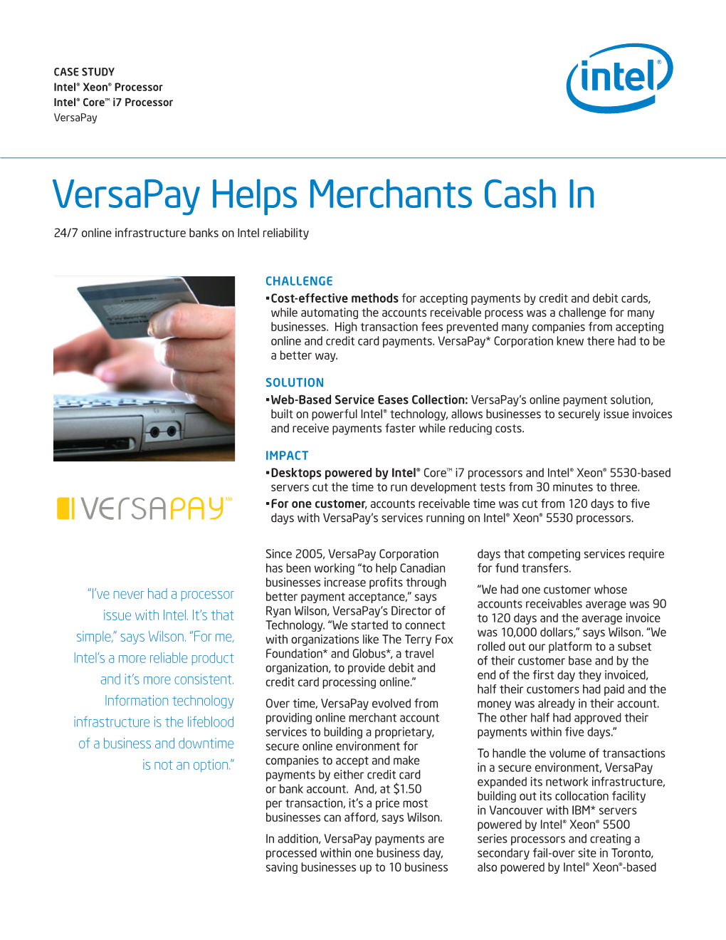 Versapay Helps Merchants Cash In