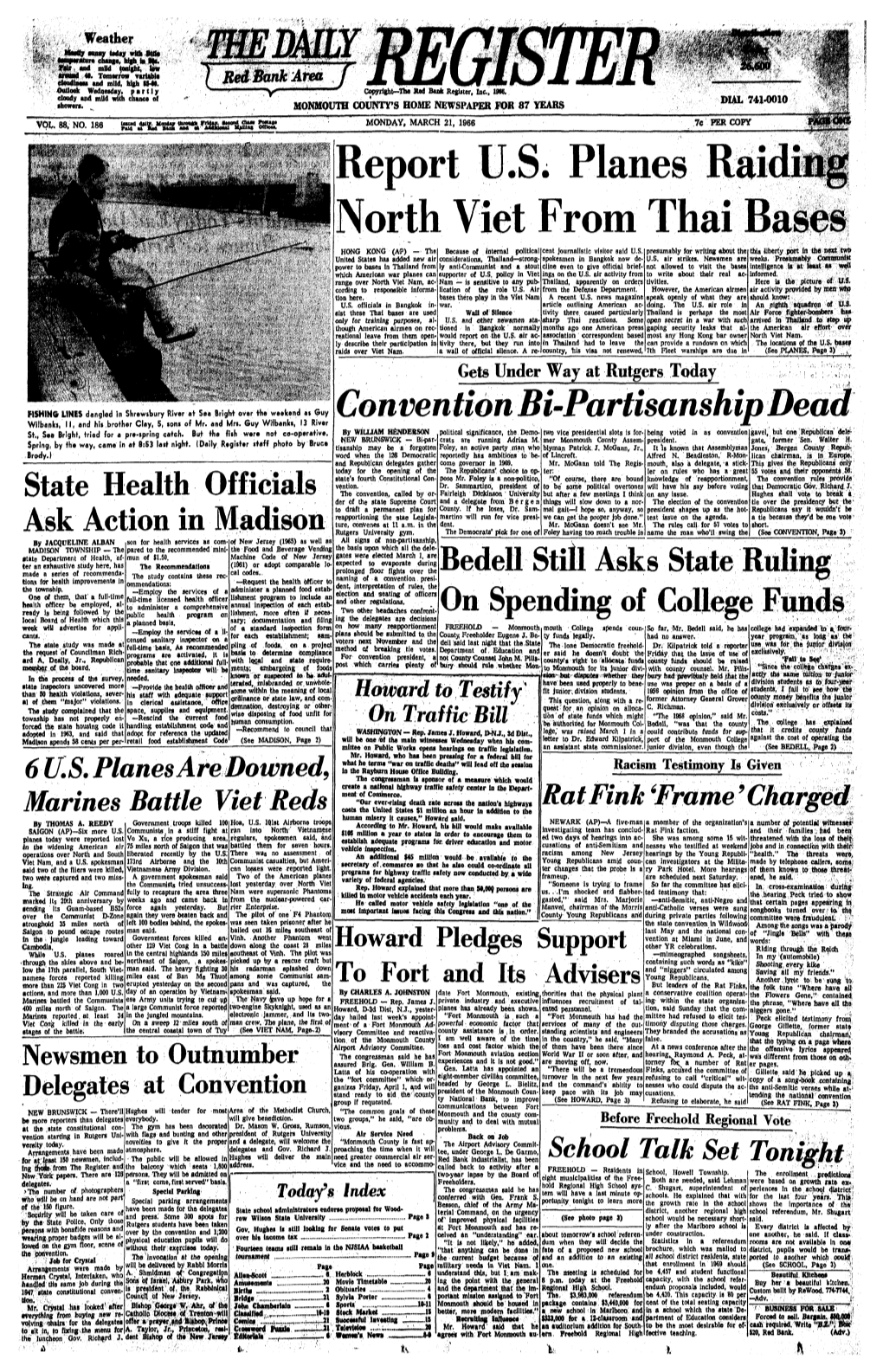 Report U.S. Planes Raiding North Viet from Thai Bases HONG KONG (AP) — the Because of Internal Political Cent Journalistic Visitor Said U.S