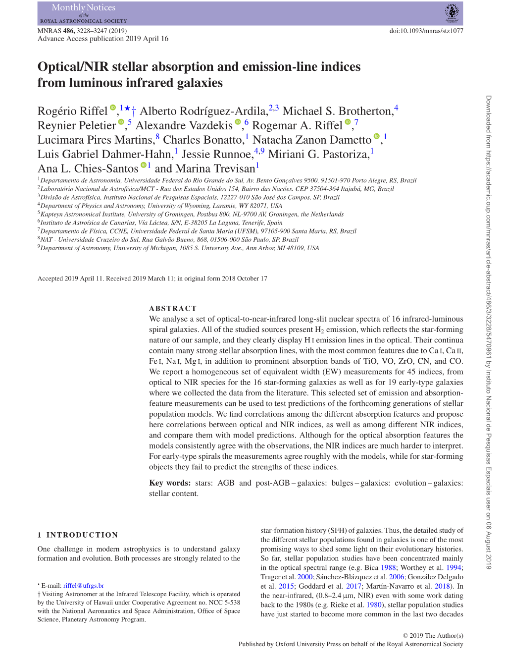 Optical/NIR Stellar Absorption and Emission-Line Indices from Luminous