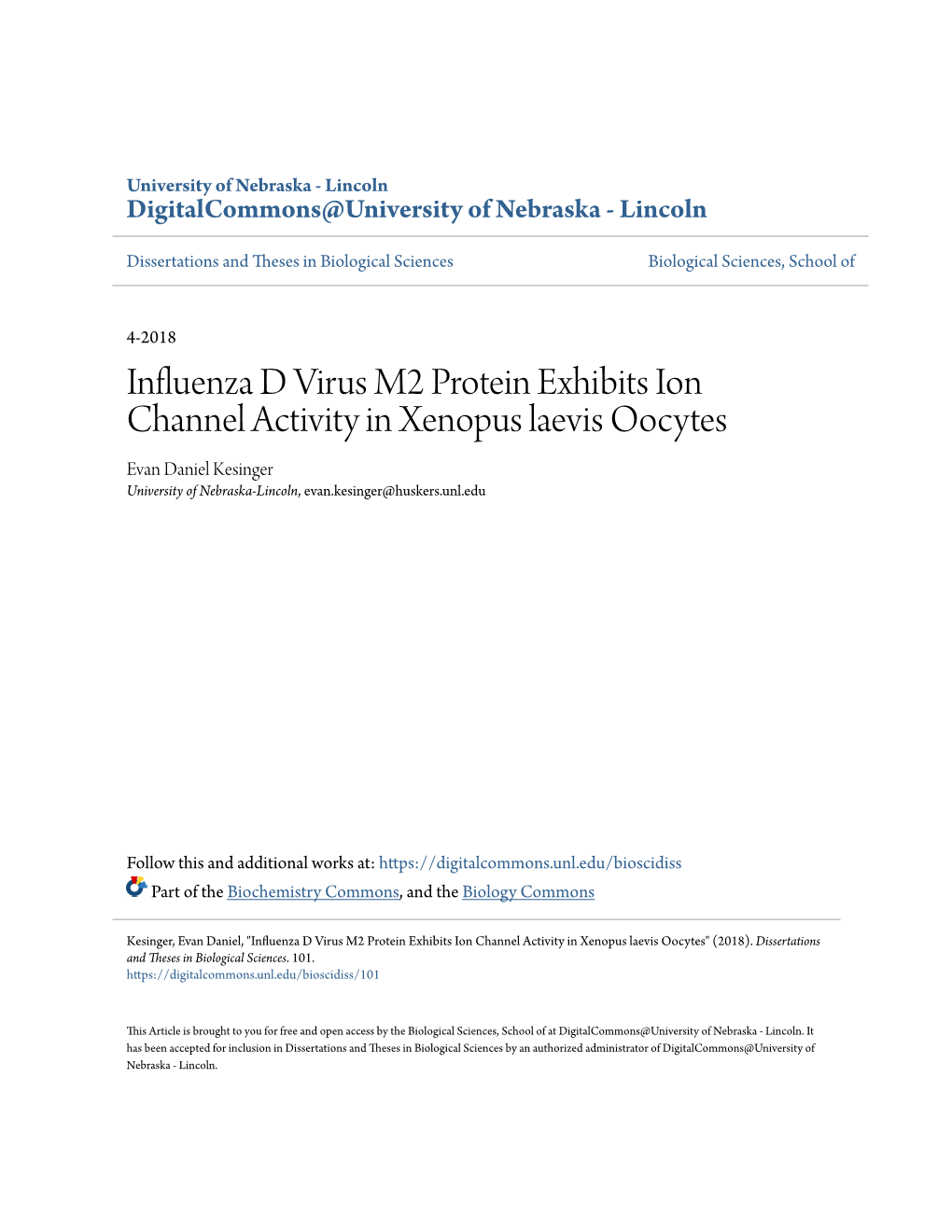 Influenza D Virus M2 Protein Exhibits Ion Channel Activity in Xenopus