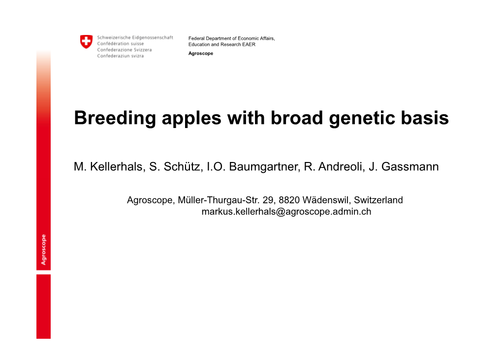 Breeding Apples with Broad Genetic Basis