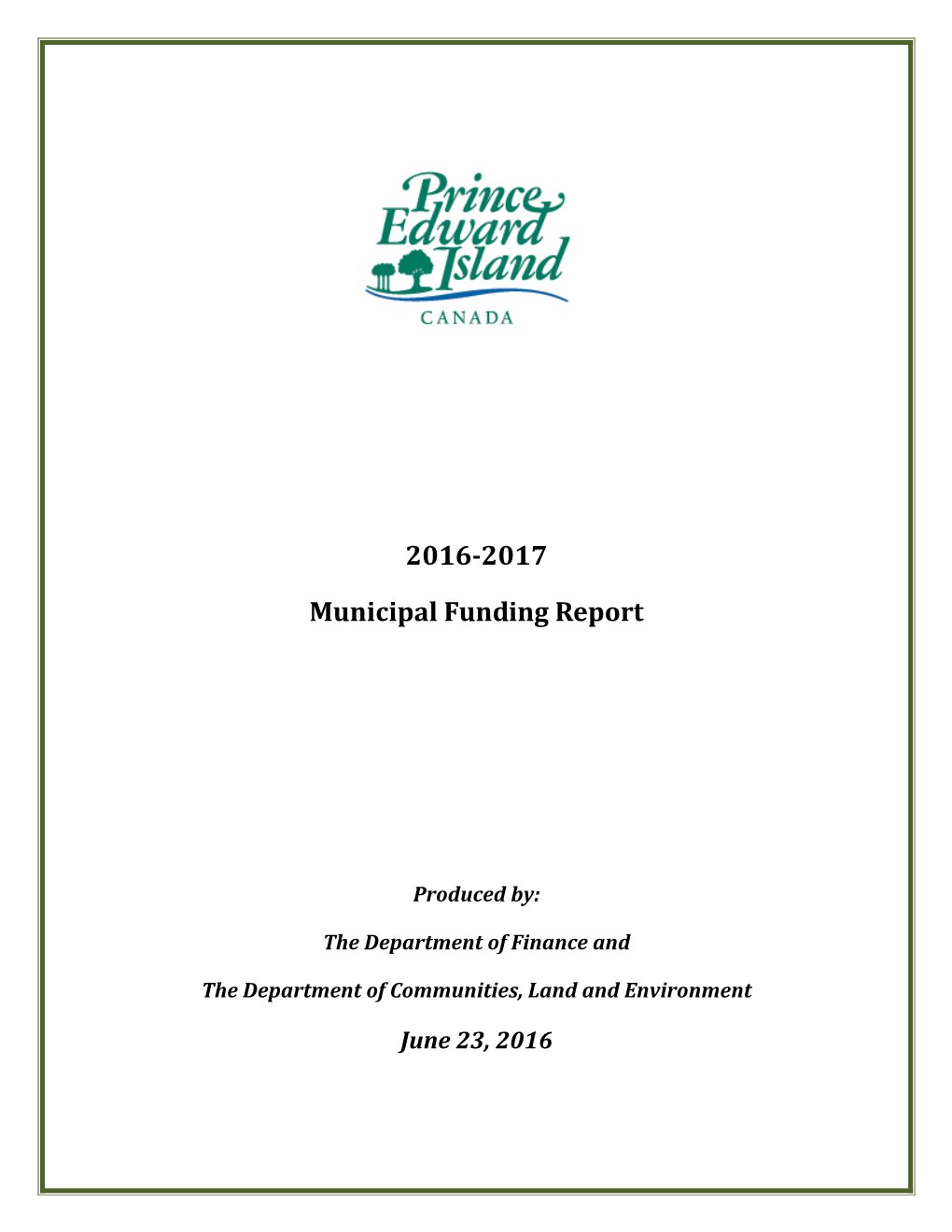 2016-2017 Municipal Funding Report