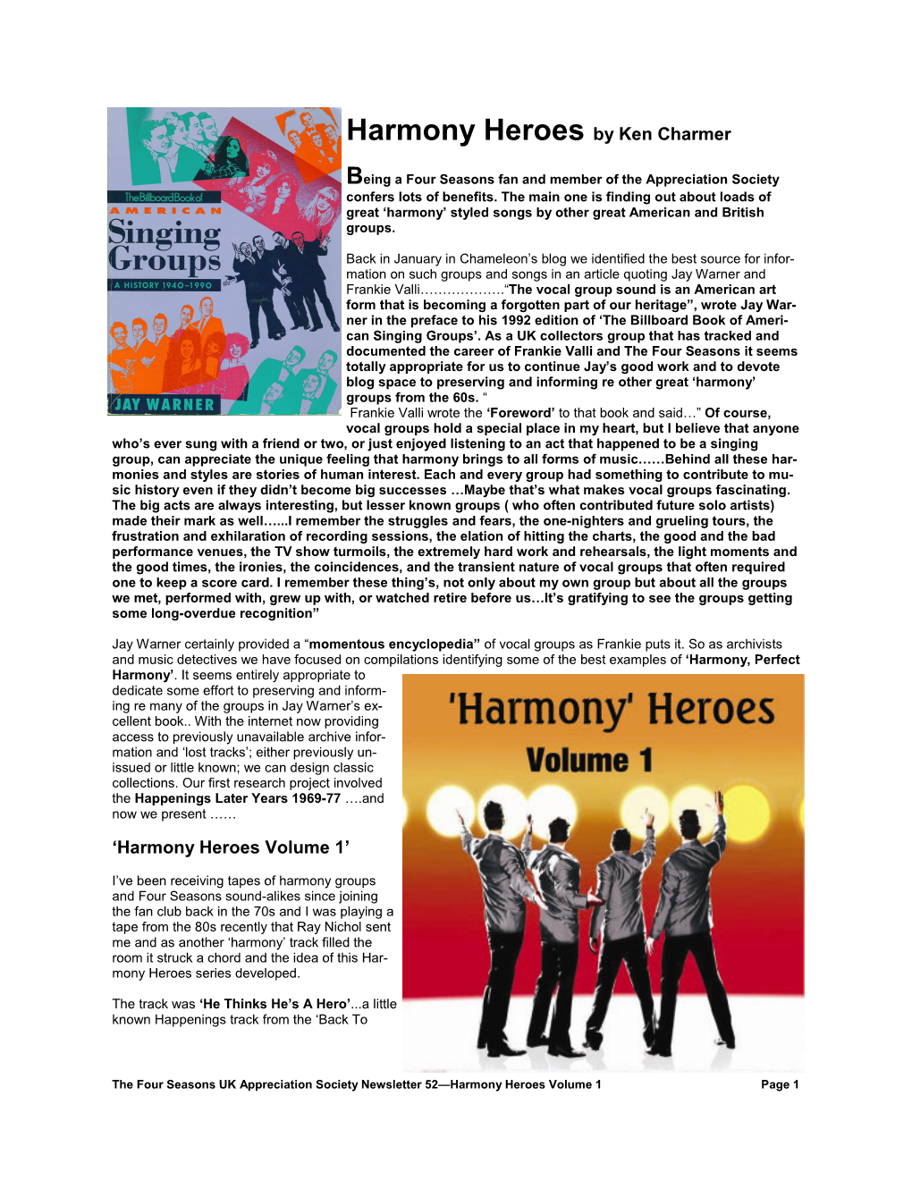Harmony Heroes by Ken Charmer