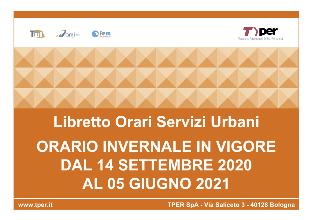 Libretto Orario Urbano Invernale 2020/2021