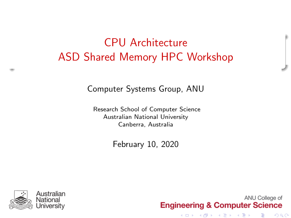 CPU Architecture Slides