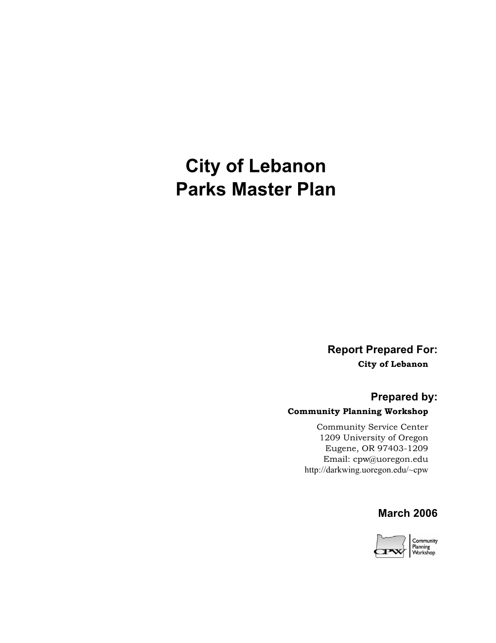 Lebanon Parks Master Plan