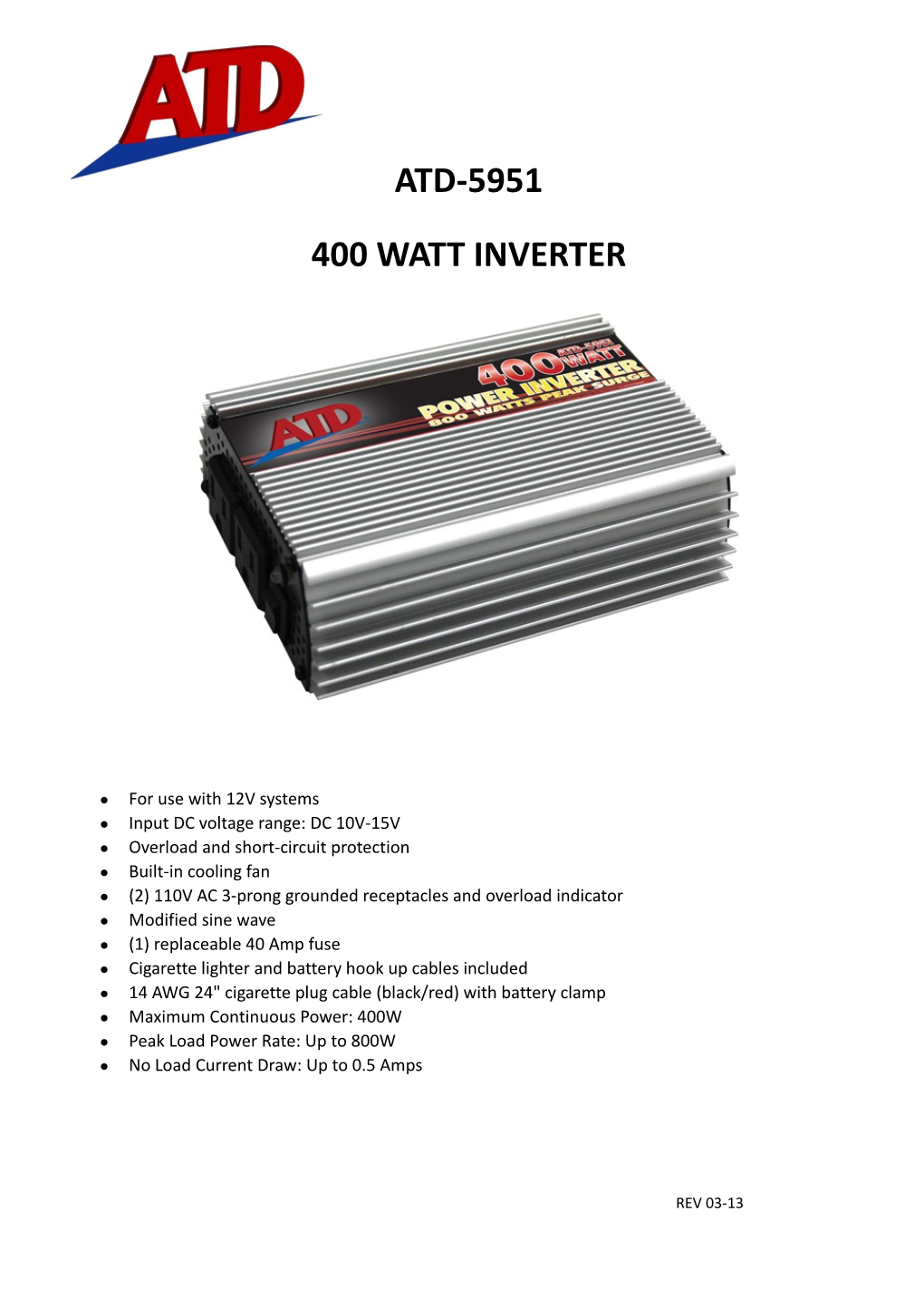 400 Watt Inverter