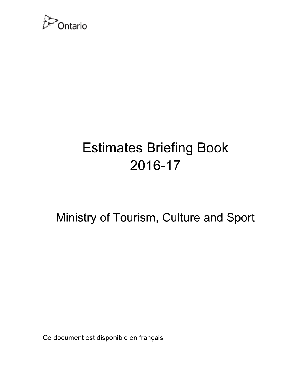 Estimates Briefing Book 2016-17