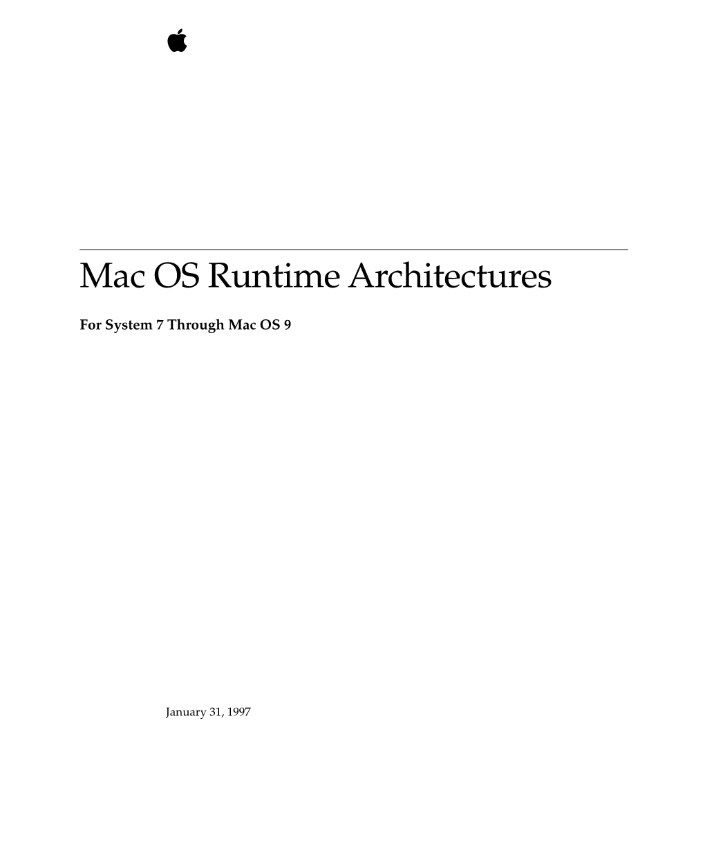 Mac OS Runtime Architectures for System 7