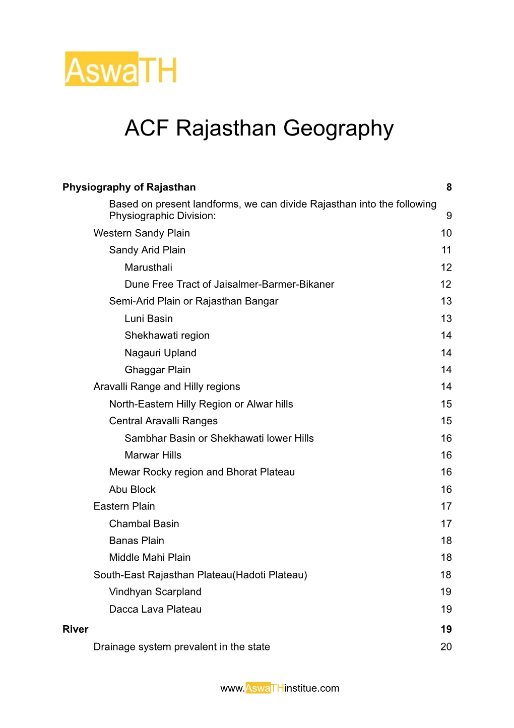 ACF Rajasthan Geography Complete