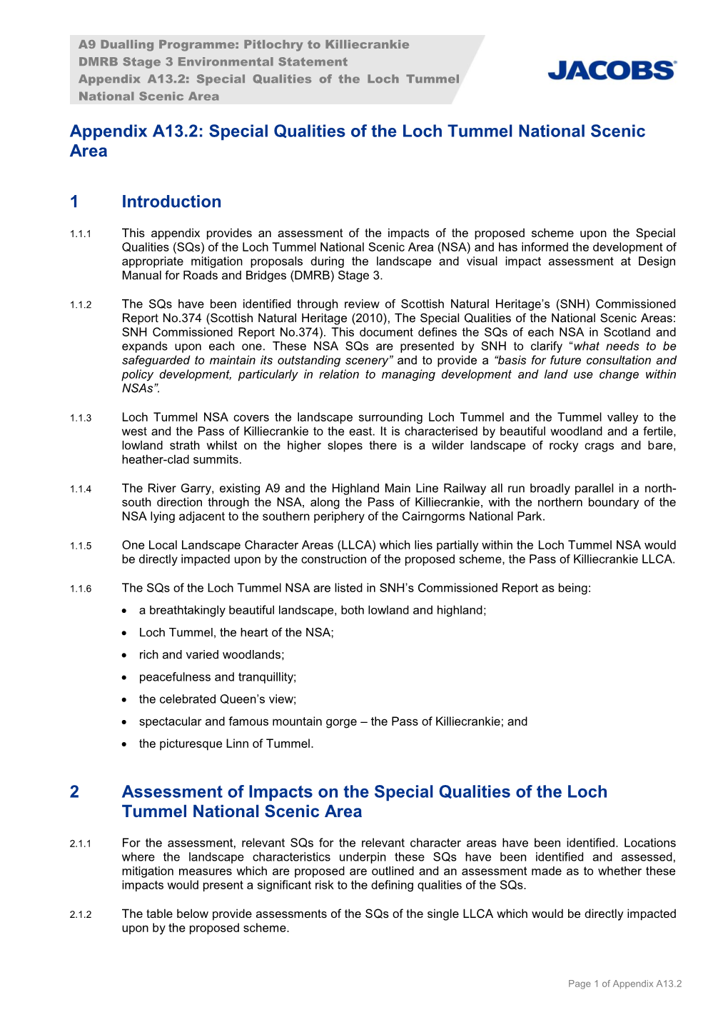 Special Qualities of the Loch Tummel NSA.Pdf