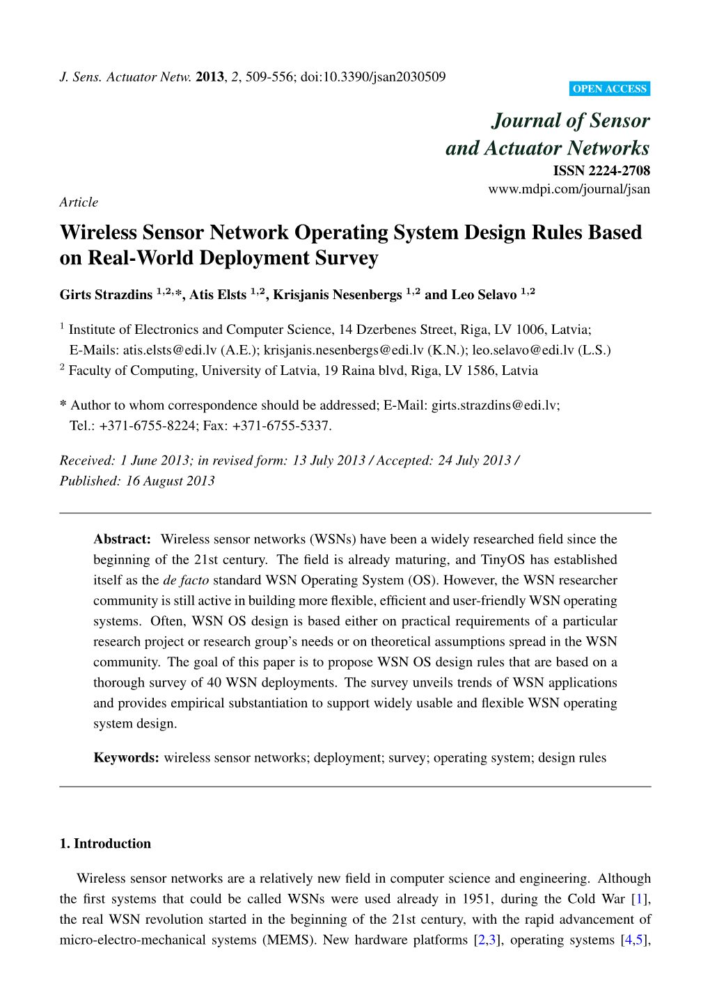 Wireless Sensor Network Operating System Design Rules Based on Real-World Deployment Survey