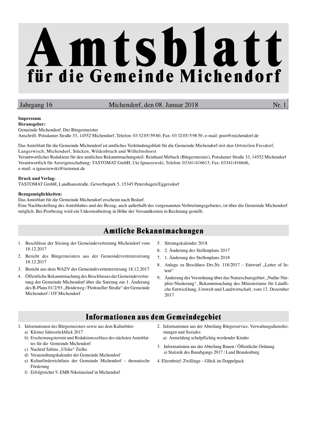 Für Die Gemeinde Michendorf