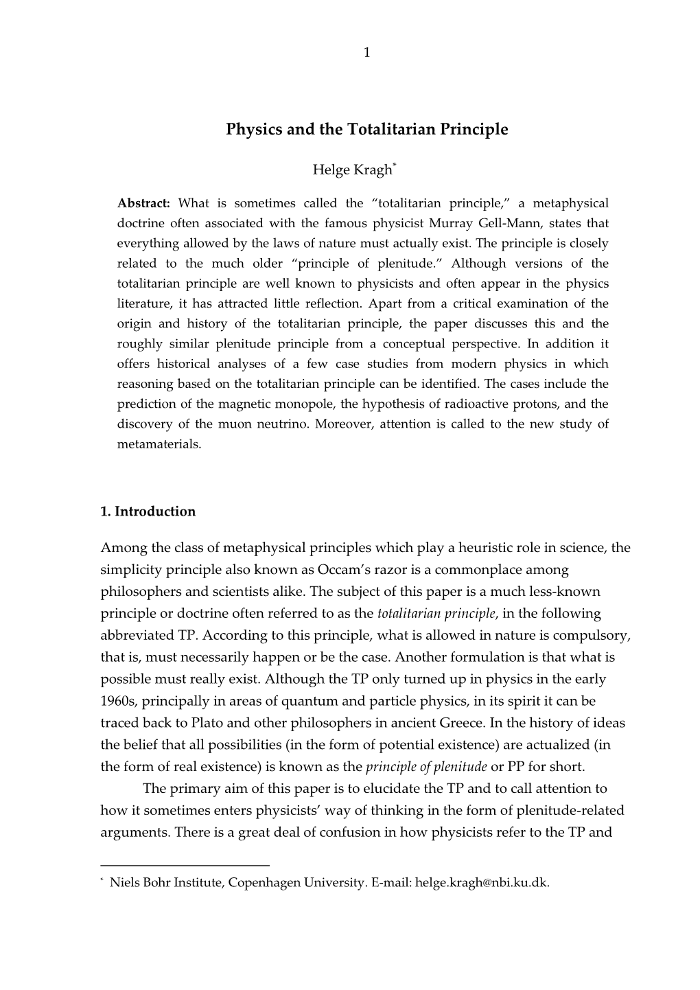 Physics and the Totalitarian Principle