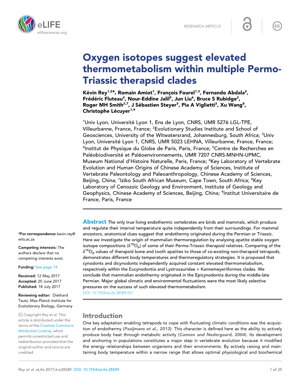 Oxygen Isotopes Suggest Elevated Thermometabolism