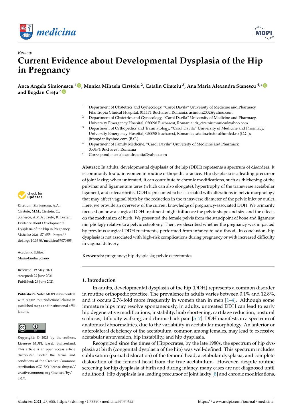 Current Evidence About Developmental Dysplasia of the Hip in Pregnancy