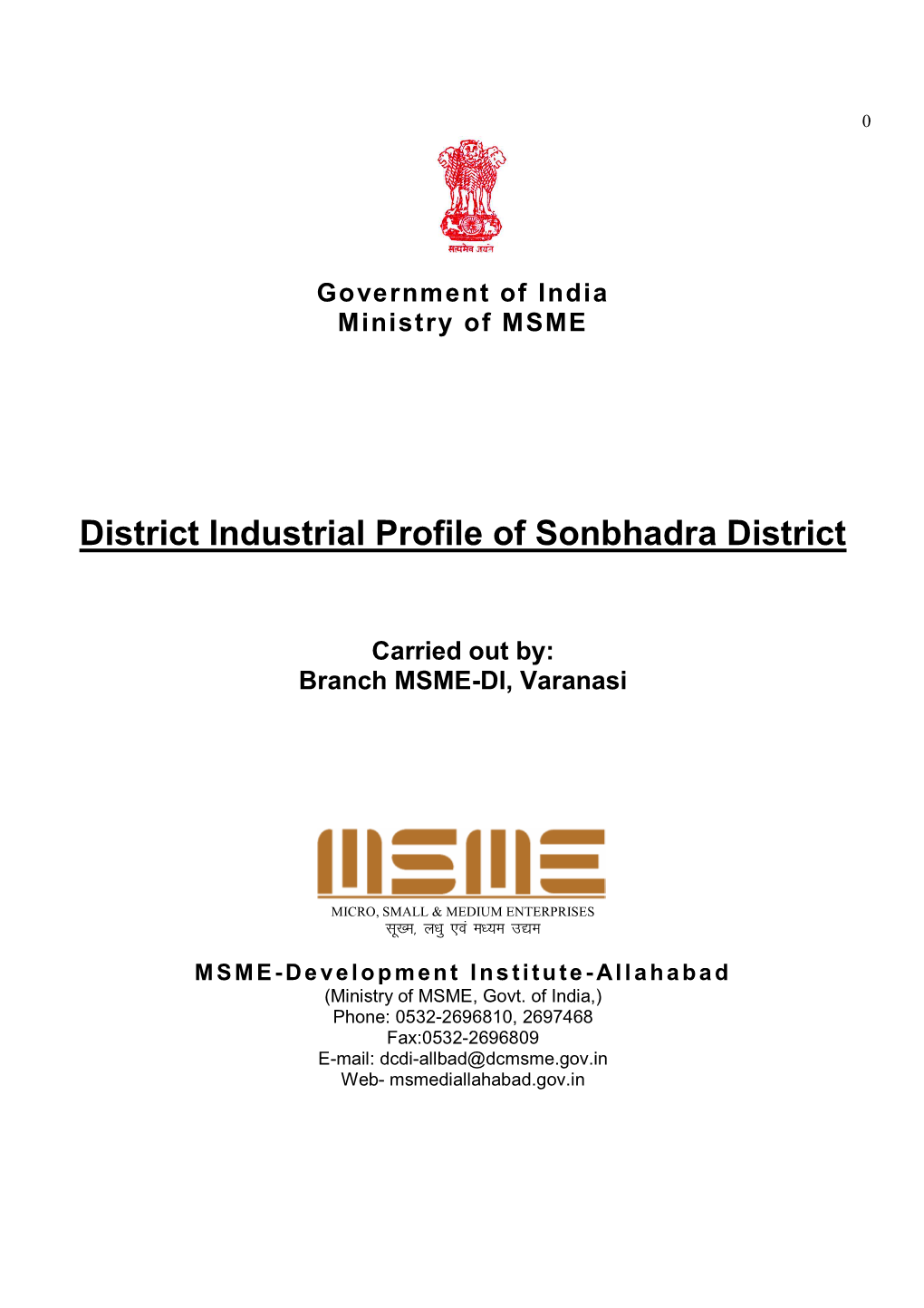 District Industrial Profile of Sonbhadra District