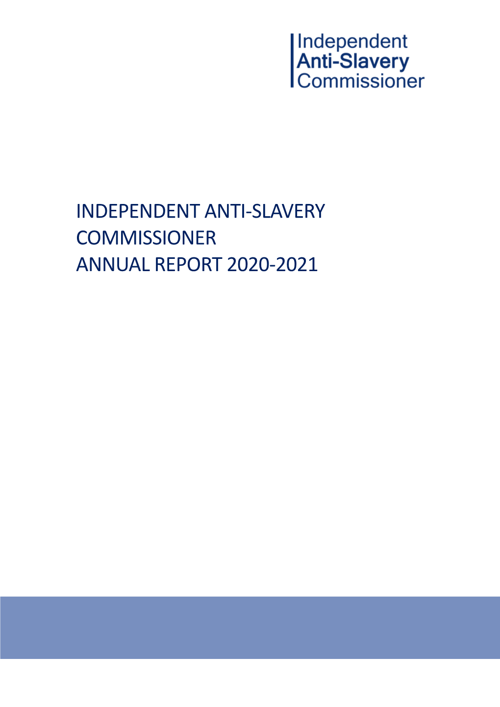 Independent Anti-Slavery Commissioner Annual Report 2020-2021