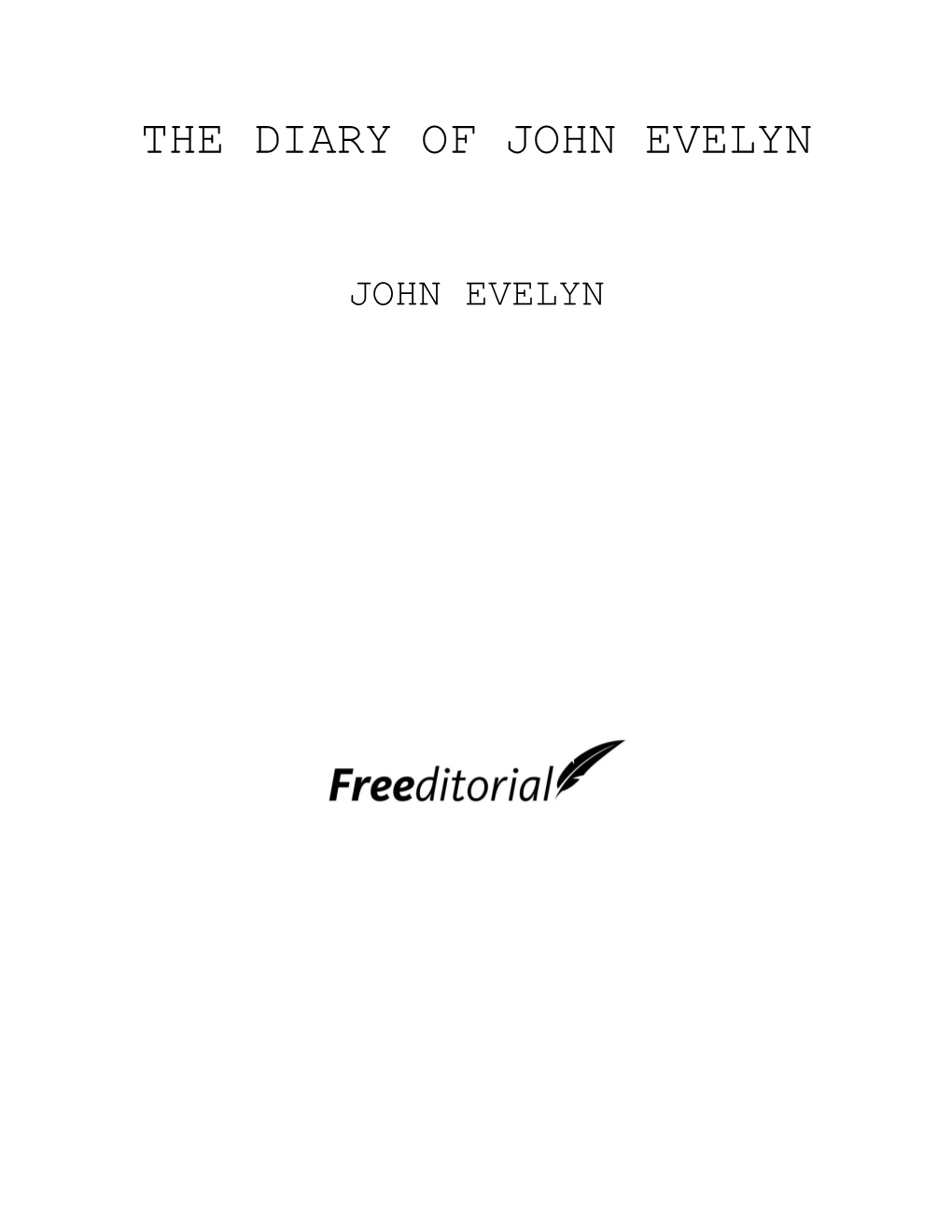 The Diary of John Evelyn