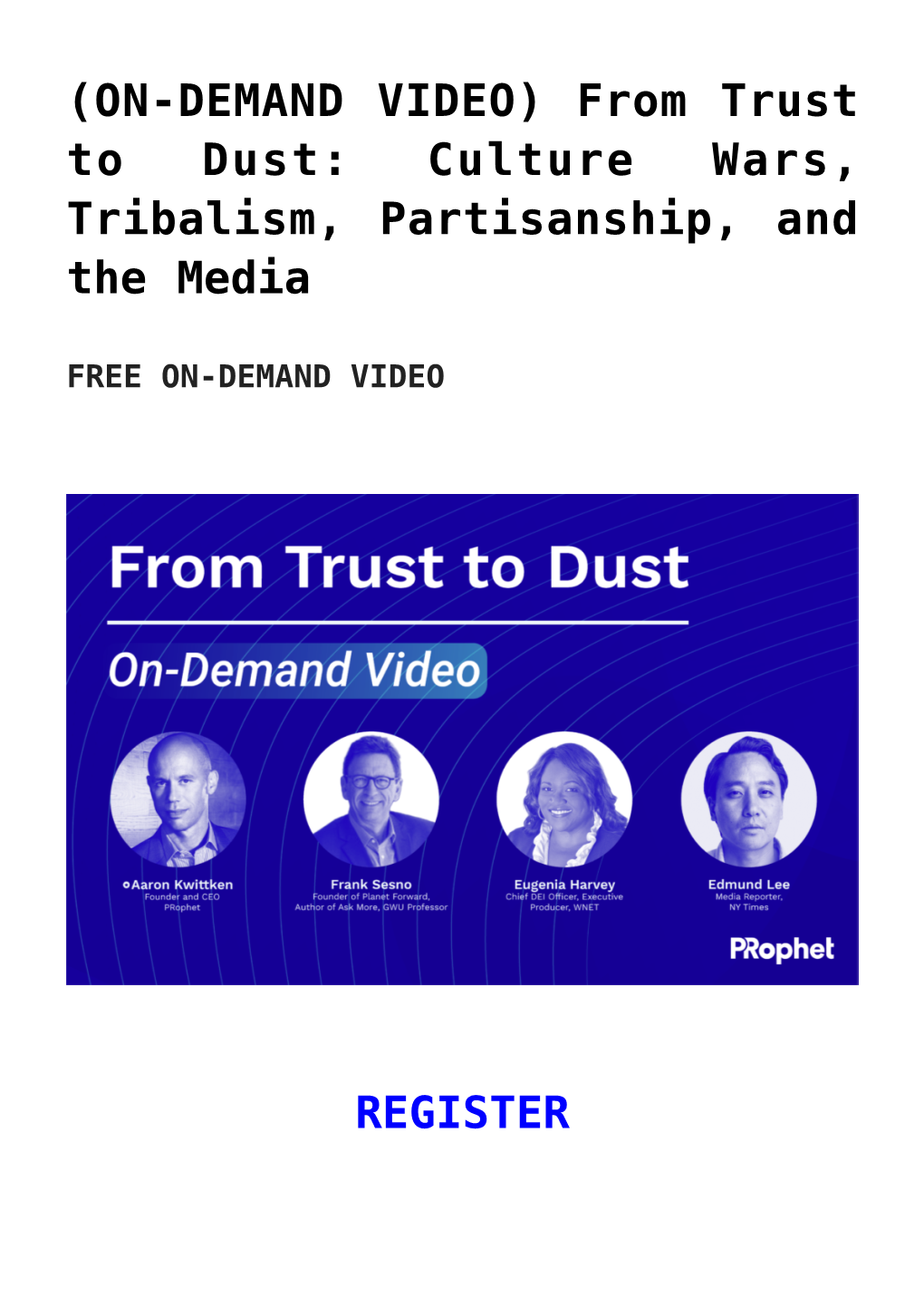 From Trust to Dust: Culture Wars, Tribalism, Partisanship, and the Media