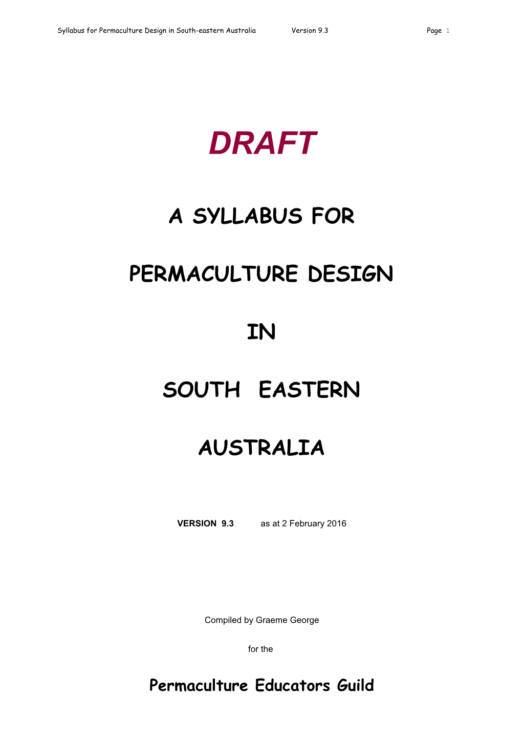 PDC Syllabus Version 903 Copy