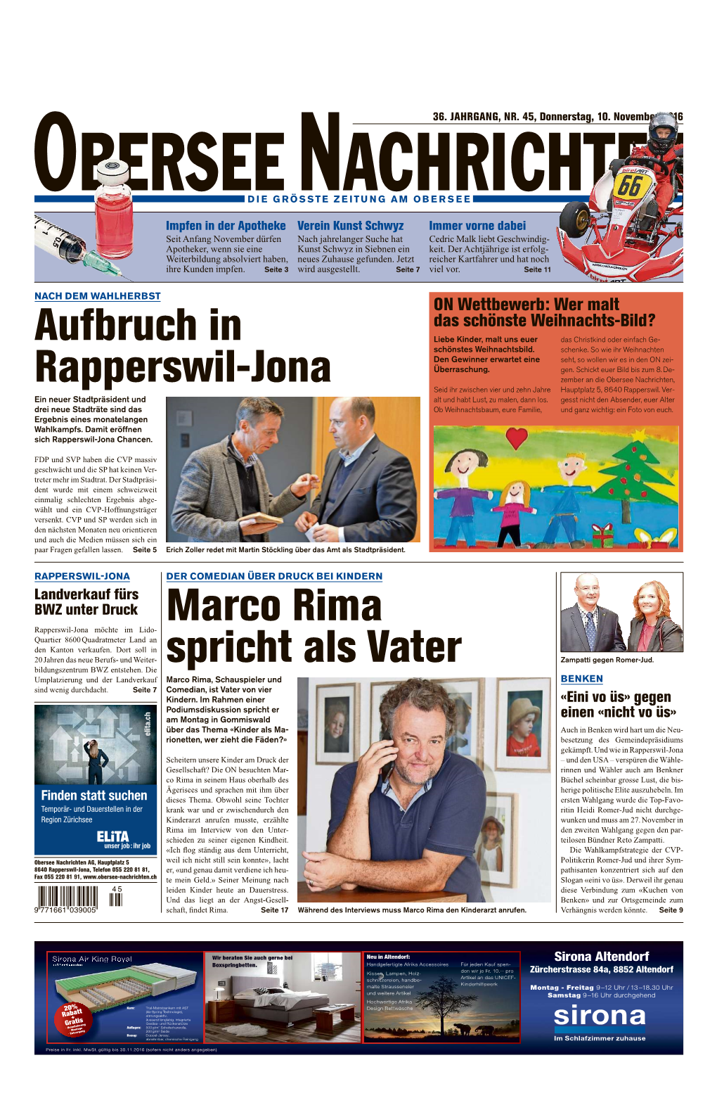 Obersee Nachrichten, 10.11.2016