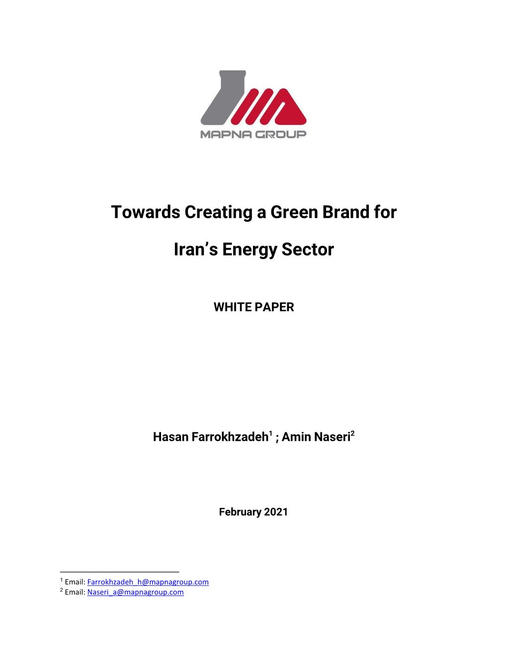 Towards Creating a Green Brand for Iran's Energy Sector