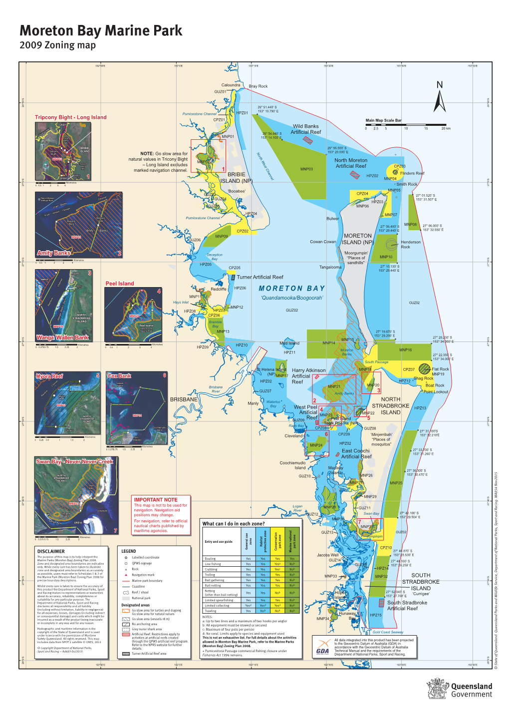 Moreton Bay Marine Park 2009 Zoning Map