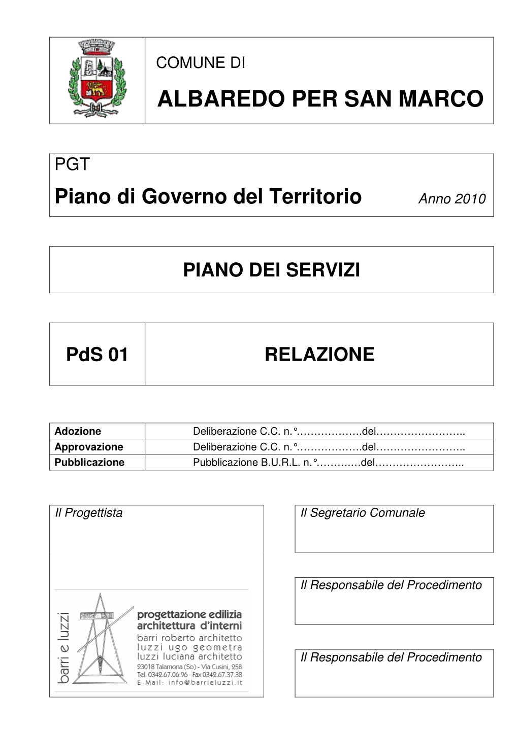 Pds 01 Piano Dei Servizi