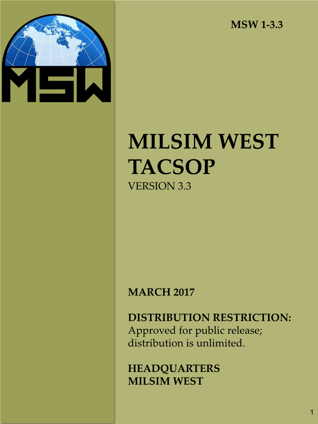 Milsim West Tacsop Version 3.3