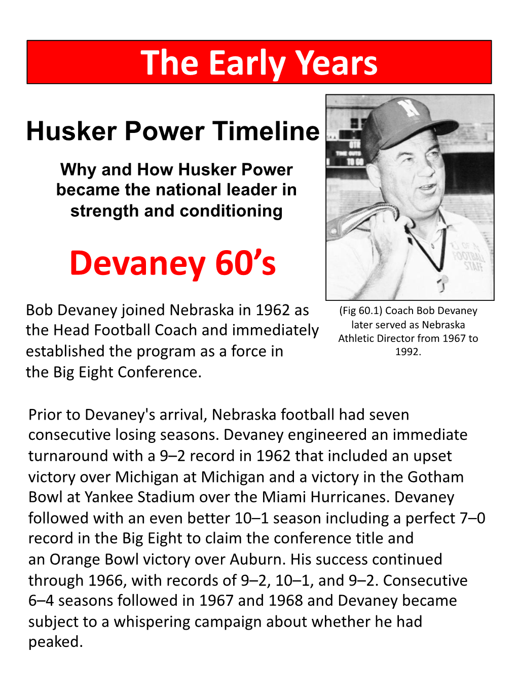 Husker Power's First 50 Years