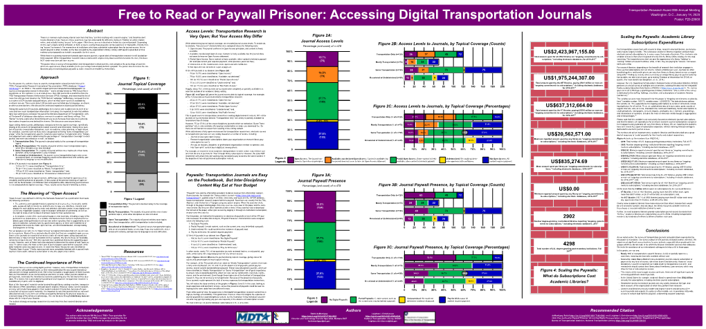 Free to Read Or Paywall Prisoner: Accessing Digital Transportation Journals Poster: P20-20660