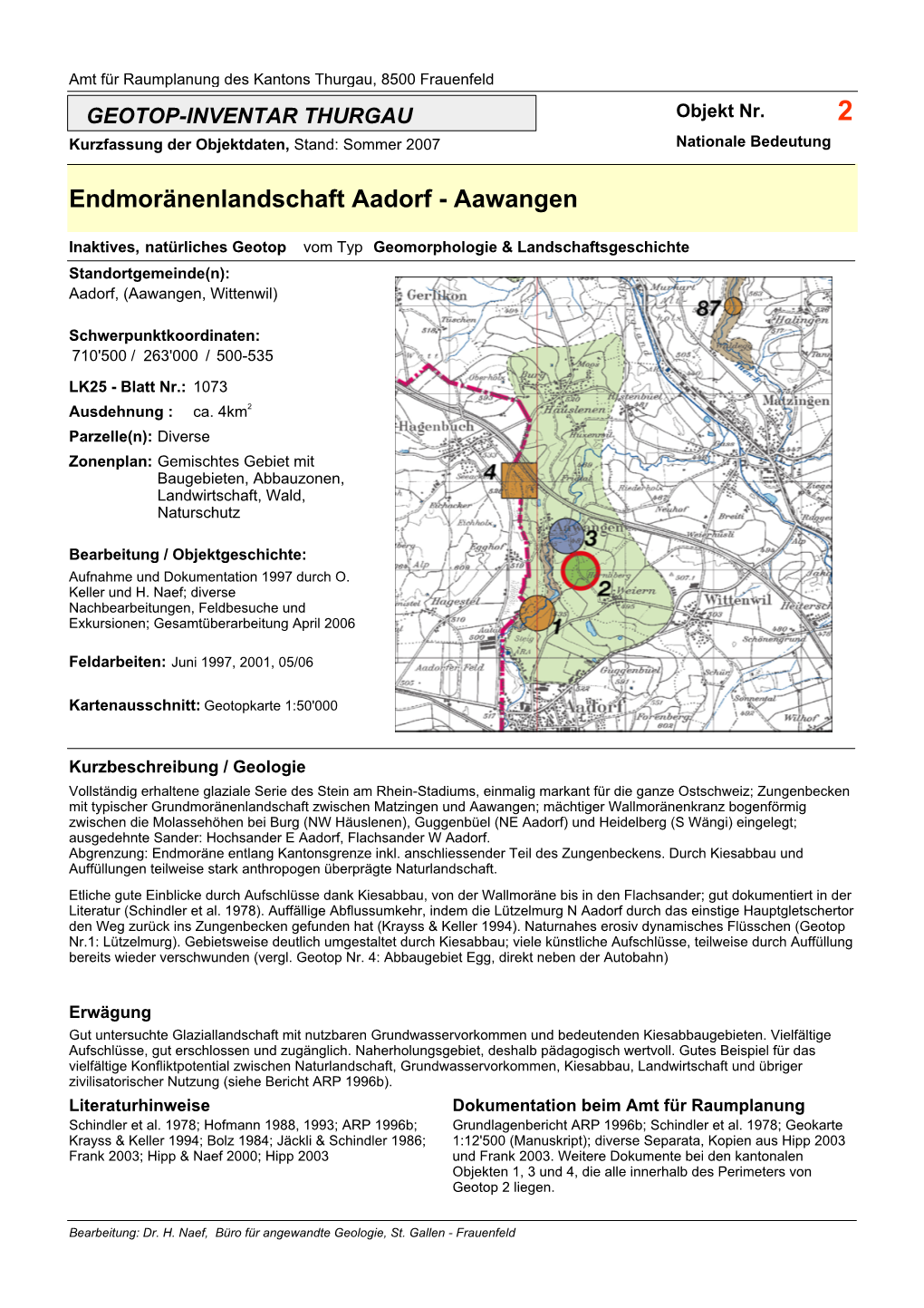 Endmoränenlandschaft Aadorf - Aawangen