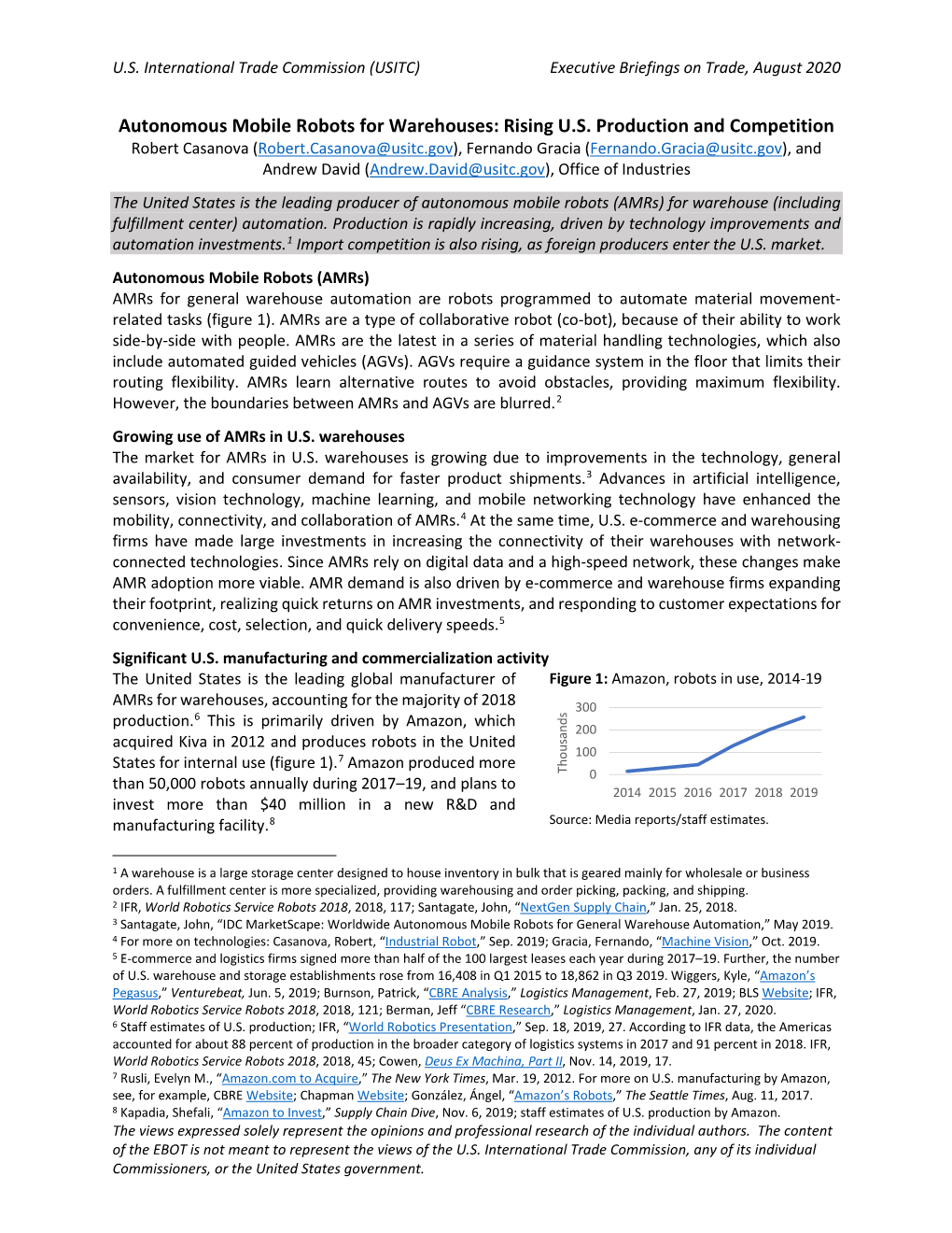 Autonomous Mobile Robots for Warehouses: Rising U.S