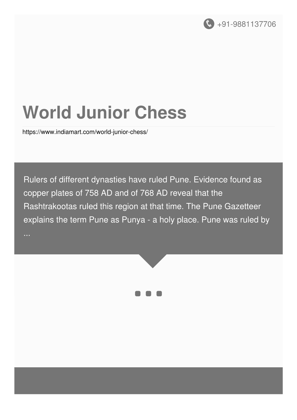 World Junior Chess