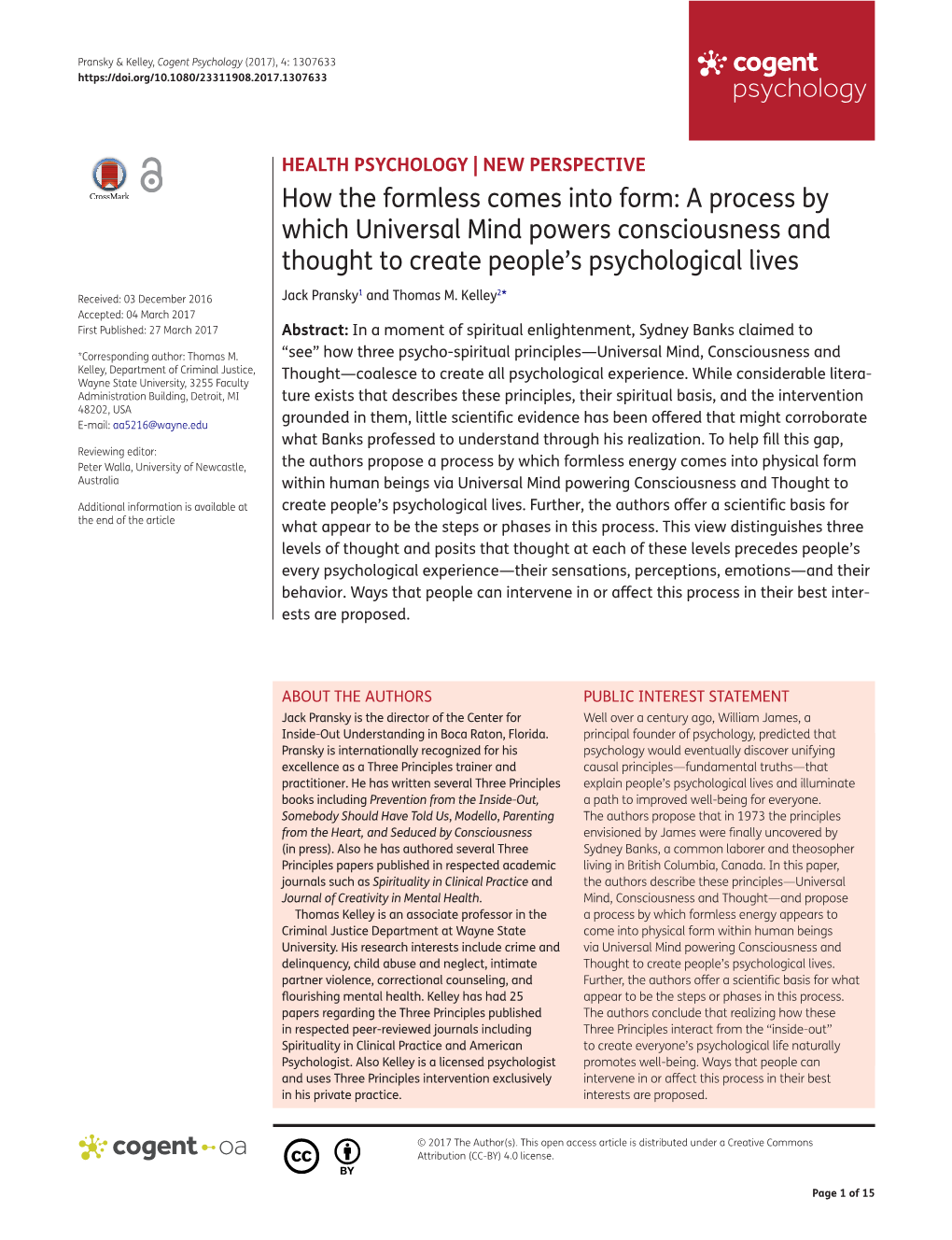 Attachment 7: How the Formless Comes Into Form: a Process By