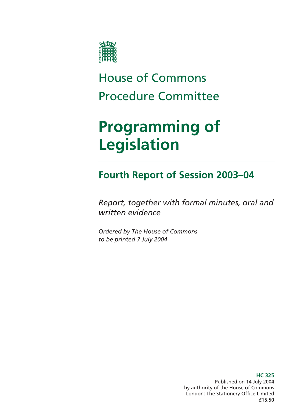 Programming of Legislation