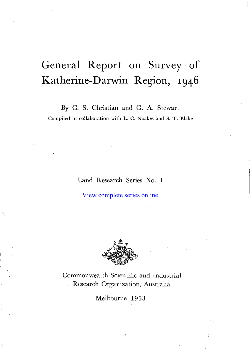 Survey of Katherine-Darwin Region, 1946