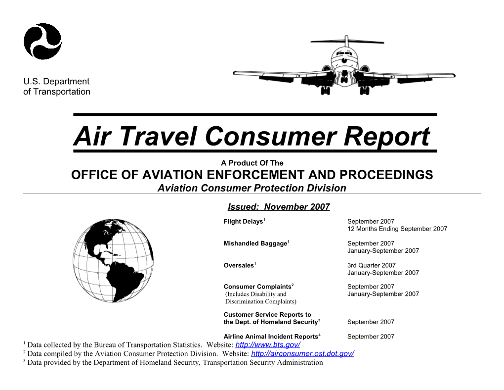 Air Travel Consumer Report