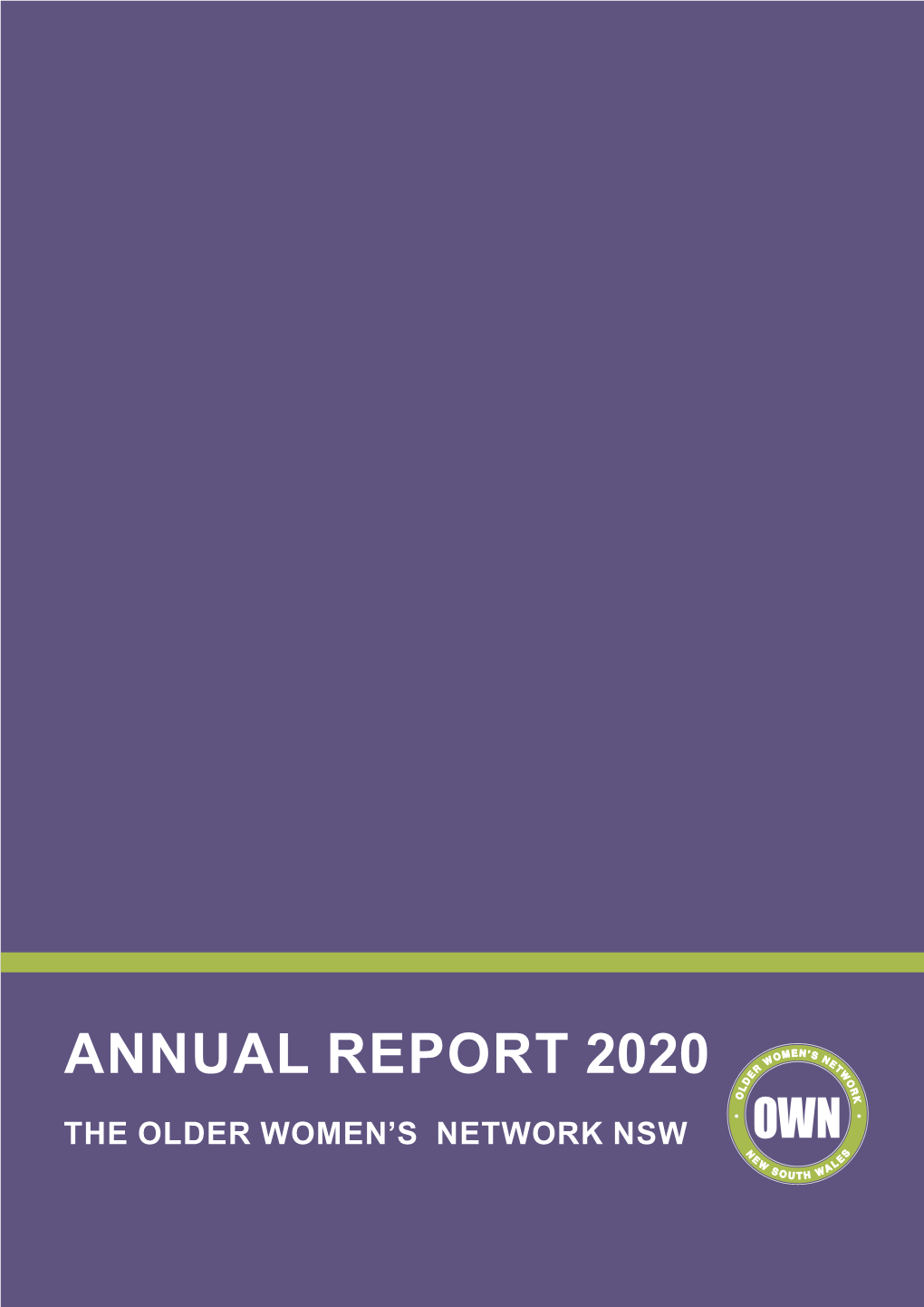 The Older Women's Network NSW Annual Report 2020