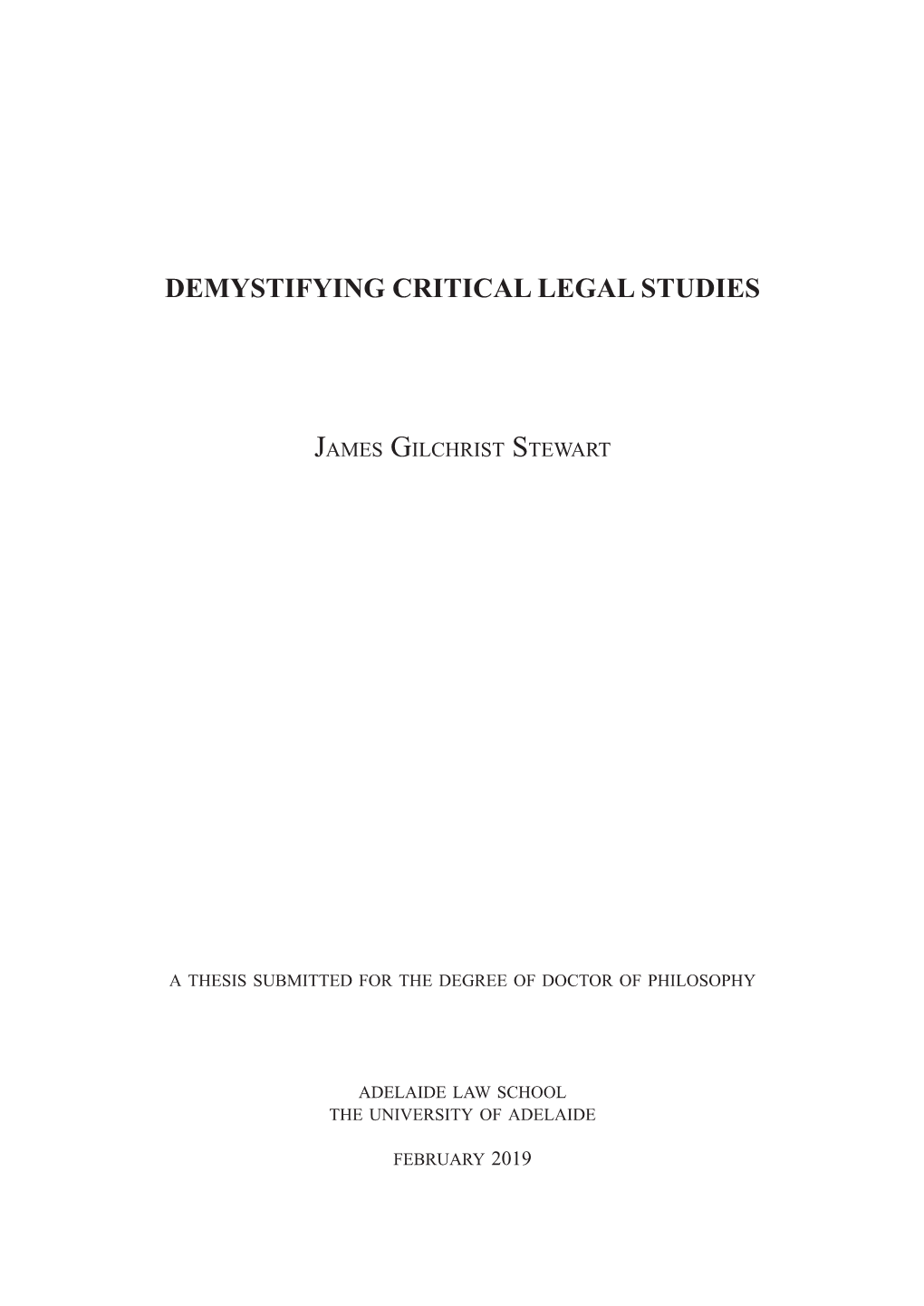 Demystifying Critical Legal Studies
