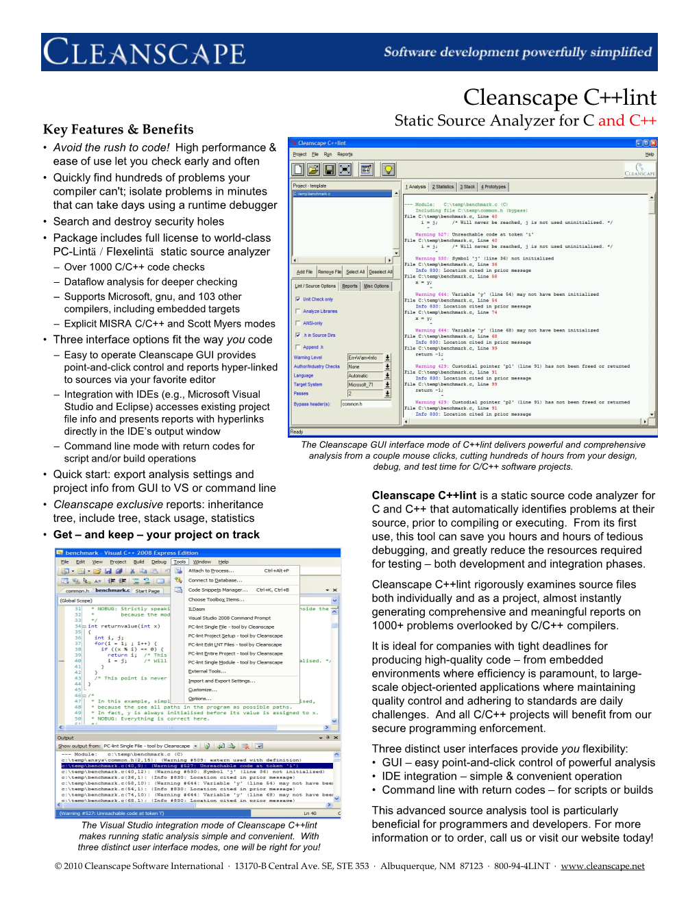 Cleanscape C++Lint