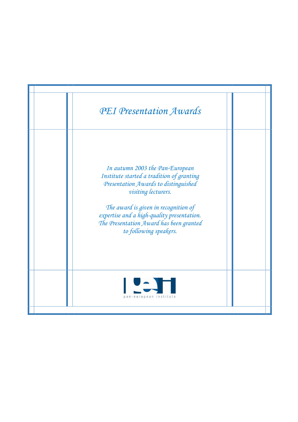 PEI Presentation Awards