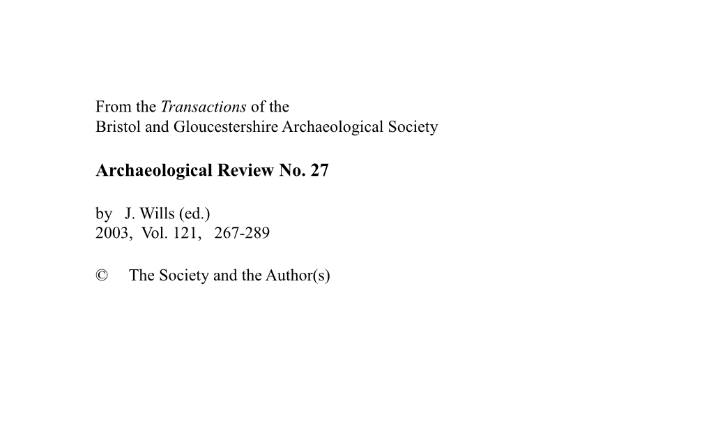 Archaeological Review No. 27 by J