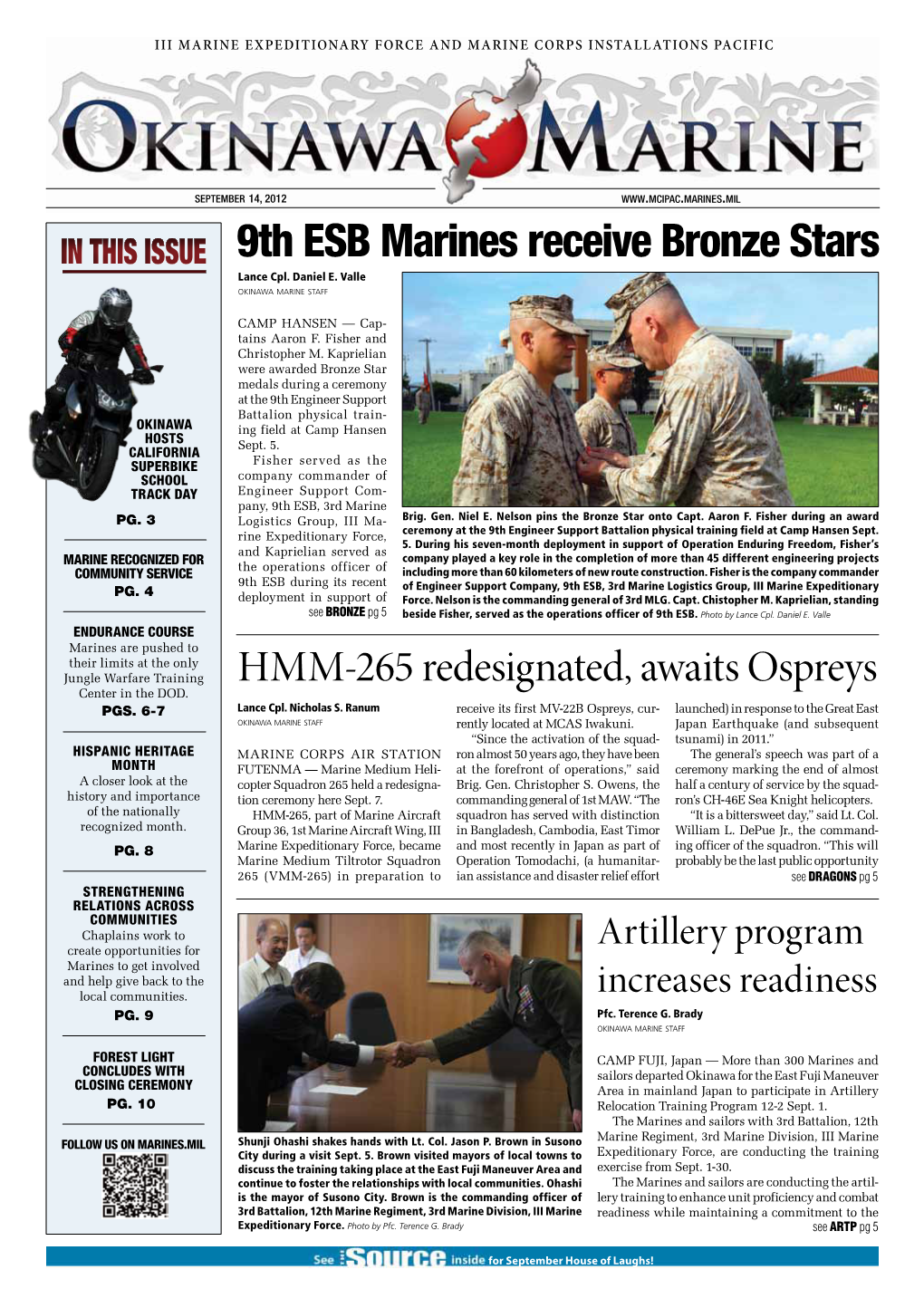 9Th ESB Marines Receive Bronze Stars Lance Cpl