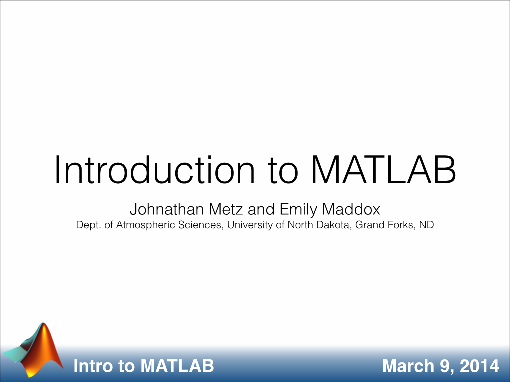 MATLAB Presentation