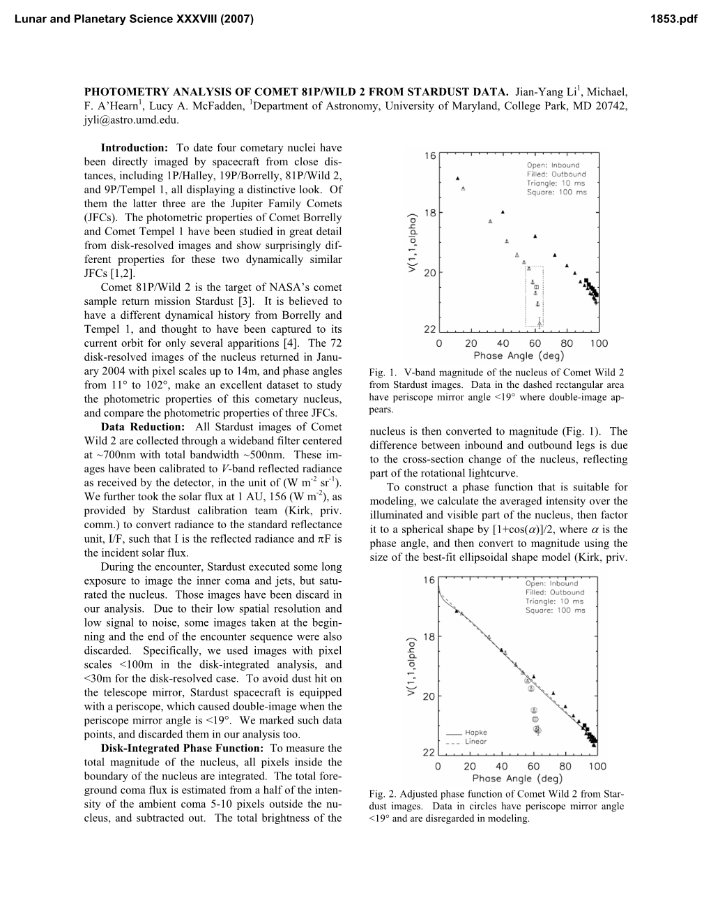 Photometry Analysis of Comet 81P/Wild 2 from Stardust Data